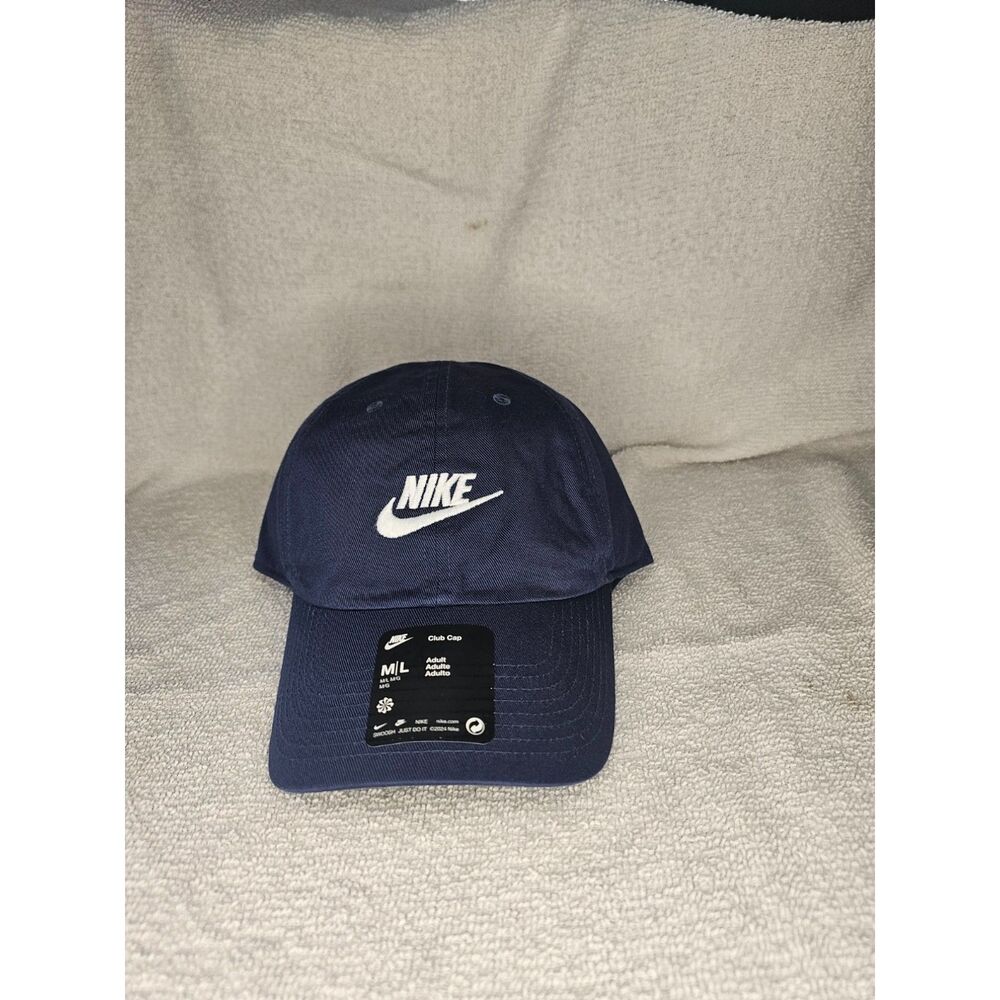 Nike Club Unstructured Futura Wash Cap Navy Blue Dad Hat Mens NWT Size M/L